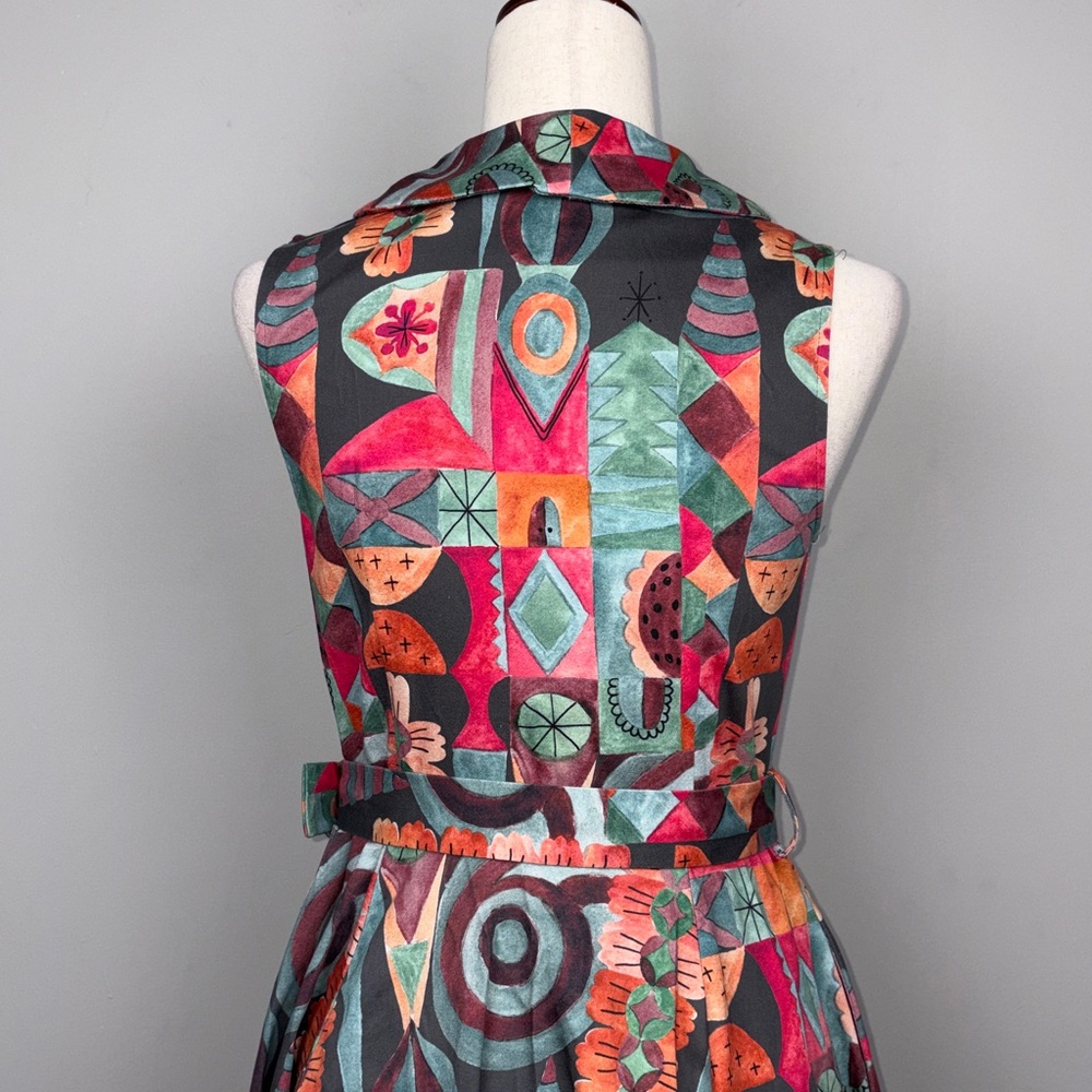 Miss Lulo Jani Modernist Art Vintage/Retro Inspired Dress SZ S - Picture 7 of 13